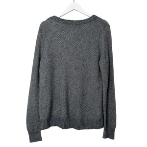 Merona Wool Rabbit Hair Cable Knit Scoop Neck Fisherman Sweater Grey Women’s XL‎ thumbnail 2