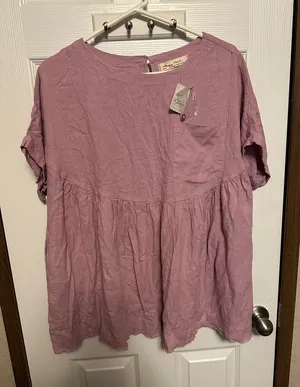 We The Free Mauve Short Sleeve Blouse thumbnail 1