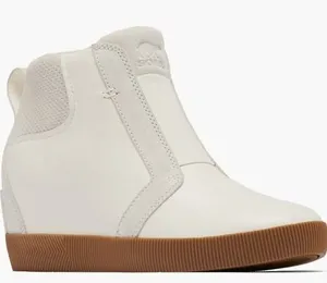Sorel Out N About Wedge Leather Bootie, Ankle Boots White/Sea Salt, Size 8, NWT‎ thumbnail 1