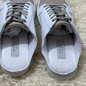 Steven By Steve Madden White Slip On Vegan Leather Sneakers 8M thumbnail 3