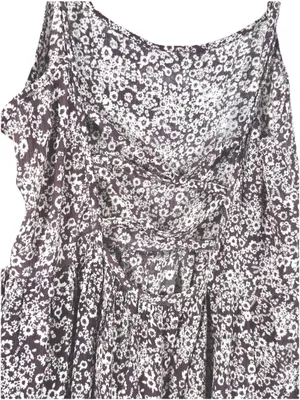 Kiwi + Punch Boho Floral Babydoll Mini Dress Lace Up Back Misty Plum Small NWT thumbnail 4
