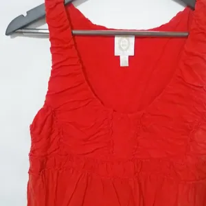 Rio Rao Anthropologie L Red Gathered Top thumbnail 4