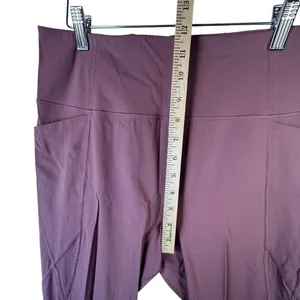 Yvette High Waist Leggings Workout Yoga Pants Pockets XL Mauve‎ Purple thumbnail 6