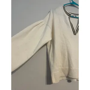 Madewell Wiltshire V-Neck Pullover Sweater in Cream Size Small thumbnail 5