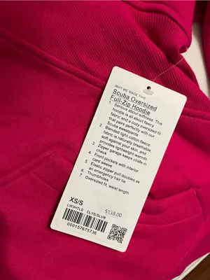 Lululemon NWT Scuba Oversized Half Zip Hoodie Jacket Hot Pink Silver Hardware XS thumbnail 3