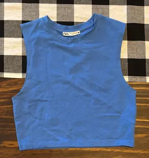 Zara Vibrant Blue Crop Top small thumbnail 1