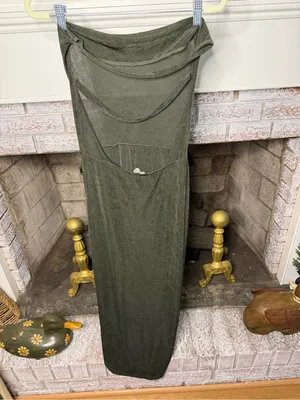 Free People Olive Green Strapless Maxi Gown thumbnail 2