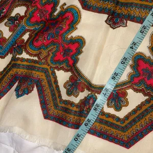 Vintage Colorful Paisley Patterned Scarf 30”x30” thumbnail 4