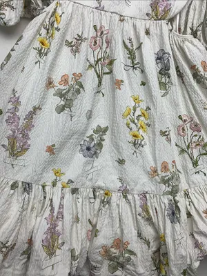 Zimmerman size 3 US size 8/10 White Floral Puff-Sleeve mini dress thumbnail 4