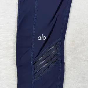 Alo‎ Yoga Womens Navy Blue Moto Mesh High Rise Full Length Leggings Size XS thumbnail 2