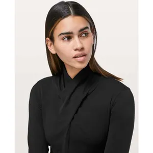 Lululemon Ethereal Long Sleeve Top Black Wrap Turtleneck Lightweight Stretch thumbnail 8