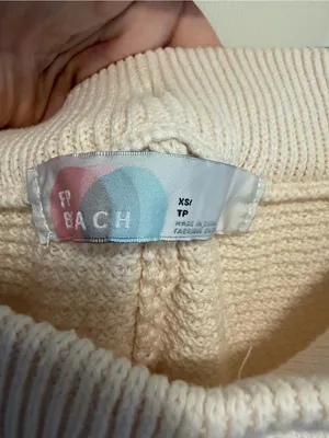 Free People FP Beach Hailee Knit Pants Jogger Balloon size XS Cream Off-White thumbnail 4
