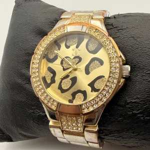 Charming Charlie Gold-Tone Leopard Print Watch with Rhinestone Bezel New Battery thumbnail 6
