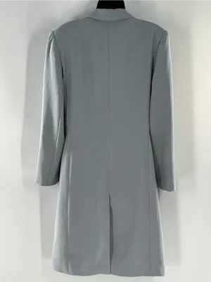 Vintage Women's Light Gray Single-Button Trench Coat-Size 12 thumbnail 4