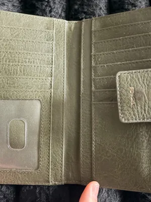 Fossil Olive Leather Snap Wallet with Pebble Texture thumbnail 6