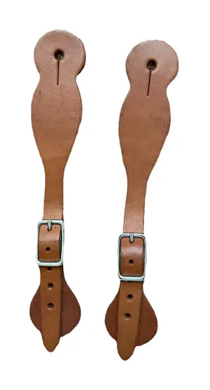 Leather Spurs Straps Plain Brown NWOT Western Equestrian Unisex Horse Riding thumbnail 1
