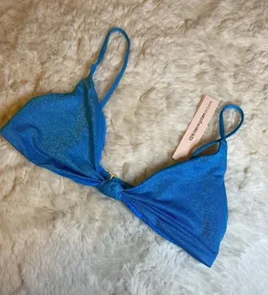 Aqua Shimmer Blue Bikini Top thumbnail 1
