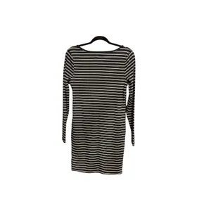 Wild Fable Womens Black White Striped Long‎ Sleeve Bodycon Mini Dress Size M thumbnail 9