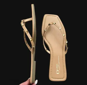 Olivia Ferguson Tan Gold Studded Sandals thumbnail 6