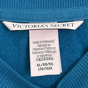 Women's Victoria's Secret Soft Fleece Round Neck‎ Sweatshirt Teal Size XL thumbnail 3