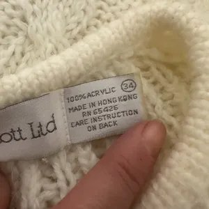 Vintage Robert Scott Ltd Cable Knit Button Cardigan Cream Sweater‎ Sz 34 Cottage thumbnail 7