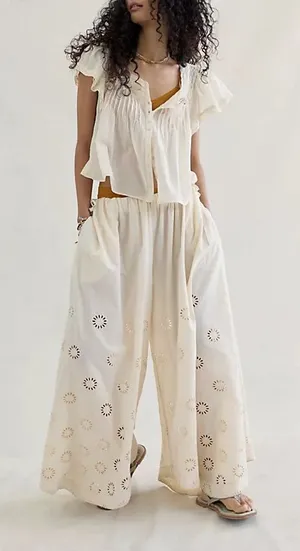 Free People Sweet Serenade Pull-On Wide-Leg Pants thumbnail 1