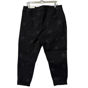 Maurices Women Size 18 Crop Pants Black Comfort Star‎ Design Preppy Holiday NWT thumbnail 2