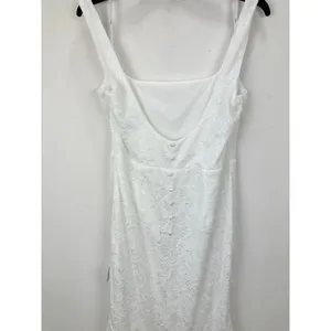Lulus Eternal Happiness White Lace Square Neck Mermaid Maxi Dress Wedding L NWT thumbnail 9