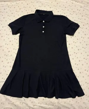 Polo Dress Black Drop Waist Short Sleeve Collar Button Small Excellent Condition thumbnail 1
