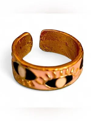 NWOT Pink Evil Eye Adjustable Ring thumbnail 3