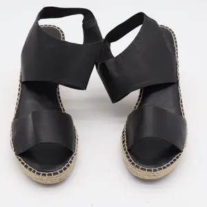 Steve Madden Wedge Sandal Womens 9 Edaya Black Espadrille Slingback Excellent thumbnail 3