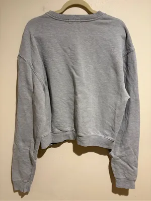 Good American Boyfriend Fleece Cotton Crewneck Sweatshirt Gray Size 1/Small thumbnail 6