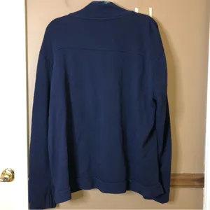 Crown & Ivy Harper‎ Long Sleeve Button Neck Pullover Plaid Pocket Navy Blue XL thumbnail 3