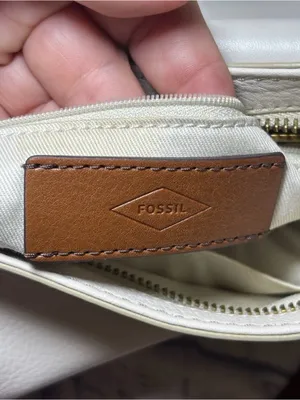 Vintage Fossil Harper Saddle Ivory Cream Leather Crossbody Bag Y2K Key Charm thumbnail 10