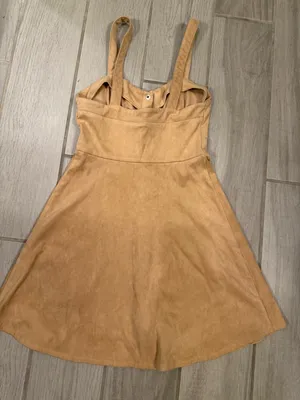 Forever 21 Camel Button-Front Suede Mini Dress thumbnail 3
