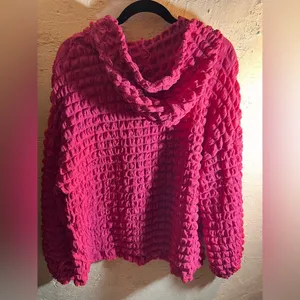 Source Unknown Hot Pink Bubble Textured Hoodie M Y2K retro thumbnail 7