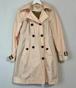 Michael Kors Women's Trench Coat With Buttons Pink Size XS FLAW thumbnail 1