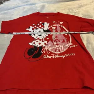 Disney Parks Walt Disney World Women's Shirt Size M Red Mickey Minnie Mouse thumbnail 1