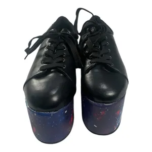 Hot Topic women's 9 platform galaxy Black Casual Sneakers thumbnail 5