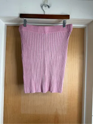 NWT! LELIS Collection Women’s Pink Ribbed Knit Two-Piece Skirt Set. Size: Large thumbnail 4