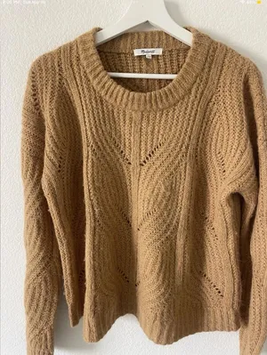 Madewell Charley Pullover Sweater Alpaca Blend Medium Pointelle MC006‎ thumbnail 1