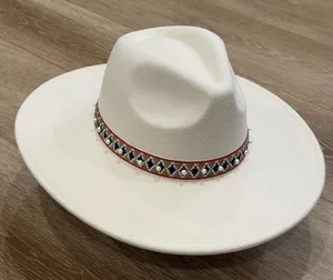 NWT Pearl Band Fedora Hat Boho One Size Boutique thumbnail 1