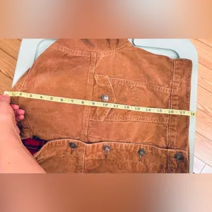 Pacsun Corduroy Cropped Jacket Flannel Lining, Button-Up, Tan, Sz M-L thumbnail 10