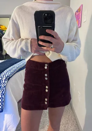 Maroon Abercrombie Skirt Corduroy thumbnail 1