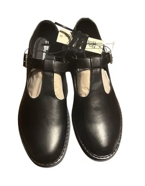 BRAND NEW No Boundaries Black Faux Leather Chunky Mary Jane Shoes Women Sz 11 thumbnail 1