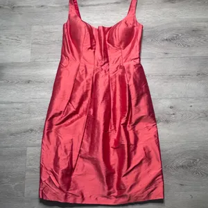 Jenny Yoo Collection‎ Red 100% Silk Shantung Sleeveless Fit & Flare Dress Womens thumbnail 16
