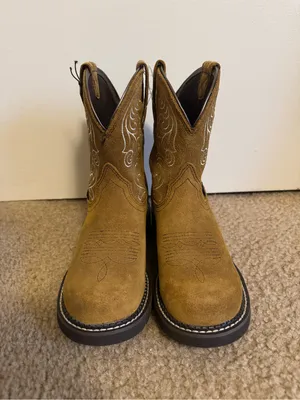 Ariat Women's Fatbaby Heritage Waterproof Western Boots Ginger Spice Suede Sz 6B thumbnail 3