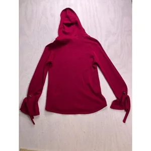 Fifteen Twenty Hoodie Women‎ Small Magenta Excellent Tie Cuff Modal Blend Top thumbnail 6