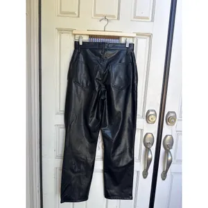 Abercrombie & Fitch Curve Love 90s Straight Ultra High Rise Faux Leather Jeans 4 thumbnail 3