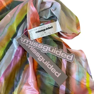 Missguided Rave Printed Satin Cowl Neck Cami Bodycon Mini Dress 2XL Festival‎ thumbnail 9
